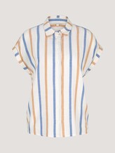 Kurzarm Hemdbluse mit Streifenstruktur - Frauen - creme yellow blue stripe Kurzarm Hemdbluse mit Streifenstruktur - Frauen - creme yellow blue stripe - 7 - TOM TAILOR Denim