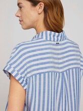 Kurzarm Hemdbluse mit Streifenstruktur - Frauen - mid blue white stripe Kurzarm Hemdbluse mit Streifenstruktur - Frauen - mid blue white stripe - 10 - TOM TAILOR Denim
