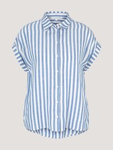 Kurzarm Hemdbluse mit Streifenstruktur - Frauen - mid blue white stripe Kurzarm Hemdbluse mit Streifenstruktur - Frauen - mid blue white stripe - 7 - TOM TAILOR Denim