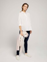 Gestreifte Tunika Bluse mit Bio-Baumwolle - Frauen - small creme blue yellow stripe Gestreifte Tunika Bluse mit Bio-Baumwolle - Frauen - small creme blue yellow stripe - 3 - TOM TAILOR Denim