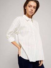 Gestreifte Tunika Bluse mit Bio-Baumwolle - Frauen - small creme blue yellow stripe Gestreifte Tunika Bluse mit Bio-Baumwolle - Frauen - small creme blue yellow stripe - 5 - TOM TAILOR Denim