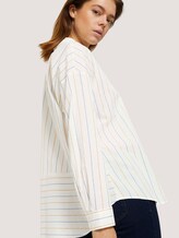 Gestreifte Tunika Bluse mit Bio-Baumwolle - Frauen - small creme blue yellow stripe Gestreifte Tunika Bluse mit Bio-Baumwolle - Frauen - small creme blue yellow stripe - 9 - TOM TAILOR Denim