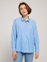 Gestreifte Tunika Bluse mit Bio-Baumwolle - Frauen - mid blue small white stripe Gestreifte Tunika Bluse mit Bio-Baumwolle - Frauen - mid blue small white stripe - 1 - TOM TAILOR Denim