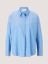 Gestreifte Tunika Bluse mit Bio-Baumwolle - Frauen - mid blue small white stripe Gestreifte Tunika Bluse mit Bio-Baumwolle - Frauen - mid blue small white stripe - 7 - TOM TAILOR Denim