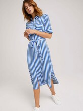 Midi Blusenkleid mit LENZING™ ECOVERO™ - Frauen - mid blue white stripe Midi Blusenkleid mit LENZING™ ECOVERO™ - Frauen - mid blue white stripe - 5 - TOM TAILOR Denim