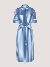Midi Blusenkleid mit LENZING™ ECOVERO™ - Frauen - mid blue white stripe Midi Blusenkleid mit LENZING™ ECOVERO™ - Frauen - mid blue white stripe - 7 - TOM TAILOR Denim