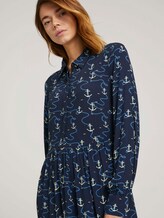 Gemustertes Blusenkleid mit Volants - Frauen - navy anchor print Gemustertes Blusenkleid mit Volants - Frauen - navy anchor print - 10 - TOM TAILOR Denim