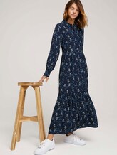 Gemustertes Blusenkleid mit Volants - Frauen - navy anchor print Gemustertes Blusenkleid mit Volants - Frauen - navy anchor print - 5 - TOM TAILOR Denim