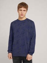 gemustertes Sweatshirt - Männer - navy blue thistle print gemustertes Sweatshirt - Männer - navy blue thistle print - 1 - TOM TAILOR Denim