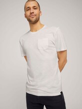 Basic T-Shirt - Männer - Off White Basic T-Shirt - Männer - Off White - 5 - TOM TAILOR