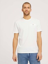 strukturiertes T-Shirt mit Bio-Baumwolle - Männer - Off White strukturiertes T-Shirt mit Bio-Baumwolle - Männer - Off White - 1 - TOM TAILOR