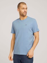 strukturiertes T-Shirt mit Bio-Baumwolle - Männer - Yonder Blue strukturiertes T-Shirt mit Bio-Baumwolle - Männer - Yonder Blue - 1 - TOM TAILOR