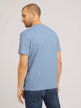 strukturiertes T-Shirt mit Bio-Baumwolle - Männer - Yonder Blue strukturiertes T-Shirt mit Bio-Baumwolle - Männer - Yonder Blue - 2 - TOM TAILOR