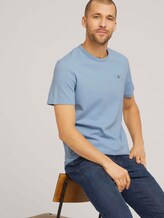 strukturiertes T-Shirt mit Bio-Baumwolle - Männer - Yonder Blue strukturiertes T-Shirt mit Bio-Baumwolle - Männer - Yonder Blue - 5 - TOM TAILOR
