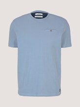 strukturiertes T-Shirt mit Bio-Baumwolle - Männer - Yonder Blue strukturiertes T-Shirt mit Bio-Baumwolle - Männer - Yonder Blue - 7 - TOM TAILOR
