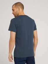 strukturiertes T-Shirt - Männer - Blue White Base Melange strukturiertes T-Shirt - Männer - Blue White Base Melange - 2 - TOM TAILOR
