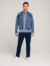 strukturiertes Poloshirt - Männer - yonder blue dark melange strukturiertes Poloshirt - Männer - yonder blue dark melange - 3 - TOM TAILOR