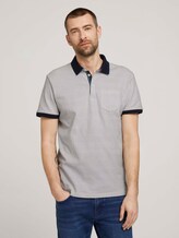 strukturiertes Poloshirt - Männer - white navy wave design strukturiertes Poloshirt - Männer - white navy wave design - 1 - TOM TAILOR