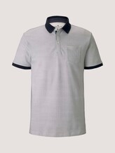 strukturiertes Poloshirt - Männer - white navy wave design strukturiertes Poloshirt - Männer - white navy wave design - 7 - TOM TAILOR