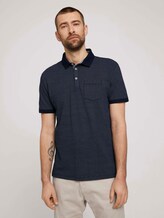 strukturiertes Poloshirt - Männer - navy blue wave design strukturiertes Poloshirt - Männer - navy blue wave design - 1 - TOM TAILOR
