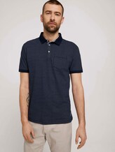 strukturiertes Poloshirt - Männer - navy blue wave design strukturiertes Poloshirt - Männer - navy blue wave design - 5 - TOM TAILOR