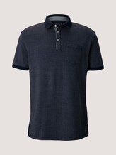 strukturiertes Poloshirt - Männer - navy blue wave design strukturiertes Poloshirt - Männer - navy blue wave design - 7 - TOM TAILOR
