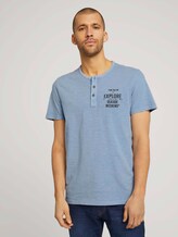 T-Shirt in Melange Optik - Männer - Yonder Blue T-Shirt in Melange Optik - Männer - Yonder Blue - 1 - TOM TAILOR