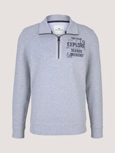 Sweatshirt mit Troyer-Kragen - Männer - Light Stone Grey Melange Sweatshirt mit Troyer-Kragen - Männer - Light Stone Grey Melange - 7 - TOM TAILOR