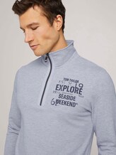 Sweatshirt mit Troyer-Kragen - Männer - Light Stone Grey Melange Sweatshirt mit Troyer-Kragen - Männer - Light Stone Grey Melange - 9 - TOM TAILOR