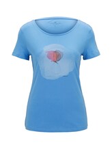 TOM TAILOR Damen T-Shirt mit Print, blau, Gr.XXXL