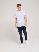 Gemustertes Kurzarmhemd mit Stehkragen - Männer - White Gemustertes Kurzarmhemd mit Stehkragen - Männer - White - 3 - TOM TAILOR Denim