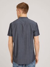 Gemustertes Kurzarmhemd mit Stehkragen - Männer - black and white minimal dobby Gemustertes Kurzarmhemd mit Stehkragen - Männer - black and white minimal dobby - 2 - TOM TAILOR Denim
