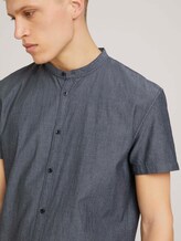 Gemustertes Kurzarmhemd mit Stehkragen - Männer - black and white minimal dobby Gemustertes Kurzarmhemd mit Stehkragen - Männer - black and white minimal dobby - 9 - TOM TAILOR Denim