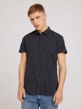 Kurzarmhemd mit Streifenmuster - Männer - black and white stripe Kurzarmhemd mit Streifenmuster - Männer - black and white stripe - 1 - TOM TAILOR Denim