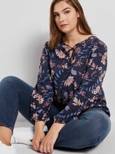 Bluse mit Blumenmuster - Frauen - navy floral design Bluse mit Blumenmuster - Frauen - navy floral design - 5 - My True Me