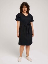 Curvy - Midikleid mit Volant-Ärmeln - Frauen - deep black Curvy - Midikleid mit Volant-Ärmeln - Frauen - deep black - 1 - My True Me