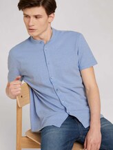 Kurzarmhemd mit Stehkragen - Männer - foggy blue melange Kurzarmhemd mit Stehkragen - Männer - foggy blue melange - 5 - TOM TAILOR Denim