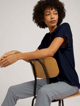 Short-sleeved shirt blouse with a chest pocket - Women - Sky Captain Blue Short-sleeved shirt blouse with a chest pocket - Women - Sky Captain Blue - 5 - Mine to five