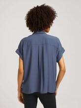 kurzärmlige Hemdbluse - Frauen - Vintage Indigo Blue kurzärmlige Hemdbluse - Frauen - Vintage Indigo Blue - 2 - Mine to five