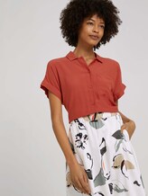 kurzärmlige Hemdbluse - Frauen - Rooibos Orange kurzärmlige Hemdbluse - Frauen - Rooibos Orange - 5 - Mine to five