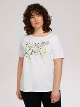 Print T-Shirt mit Bio-Baumwolle - Frauen - Whisper White Print T-Shirt mit Bio-Baumwolle - Frauen - Whisper White - 1 - My True Me