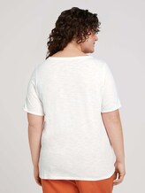 Print T-Shirt mit Bio-Baumwolle - Frauen - Off White Print T-Shirt mit Bio-Baumwolle - Frauen - Off White - 2 - My True Me