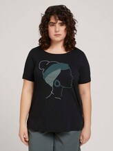 Print T-Shirt mit Bio-Baumwolle - Frauen - deep black Print T-Shirt mit Bio-Baumwolle - Frauen - deep black - 1 - My True Me