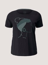 Print T-Shirt mit Bio-Baumwolle - Frauen - deep black Print T-Shirt mit Bio-Baumwolle - Frauen - deep black - 7 - My True Me