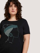 Print T-Shirt mit Bio-Baumwolle - Frauen - deep black Print T-Shirt mit Bio-Baumwolle - Frauen - deep black - 9 - My True Me