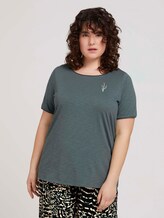 Print T-Shirt mit Bio-Baumwolle - Frauen - washed jasper green Print T-Shirt mit Bio-Baumwolle - Frauen - washed jasper green - 1 - My True Me