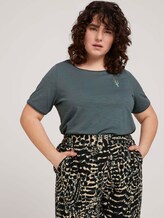 Print T-Shirt mit Bio-Baumwolle - Frauen - washed jasper green Print T-Shirt mit Bio-Baumwolle - Frauen - washed jasper green - 5 - My True Me