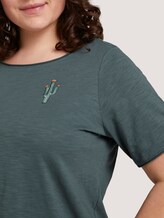 Print T-Shirt mit Bio-Baumwolle - Frauen - washed jasper green Print T-Shirt mit Bio-Baumwolle - Frauen - washed jasper green - 9 - My True Me