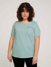 Print T-Shirt mit Bio-Baumwolle - Frauen - pale mint Print T-Shirt mit Bio-Baumwolle - Frauen - pale mint - 1 - My True Me