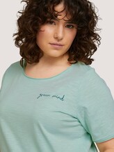 Print T-Shirt mit Bio-Baumwolle - Frauen - pale mint Print T-Shirt mit Bio-Baumwolle - Frauen - pale mint - 9 - My True Me